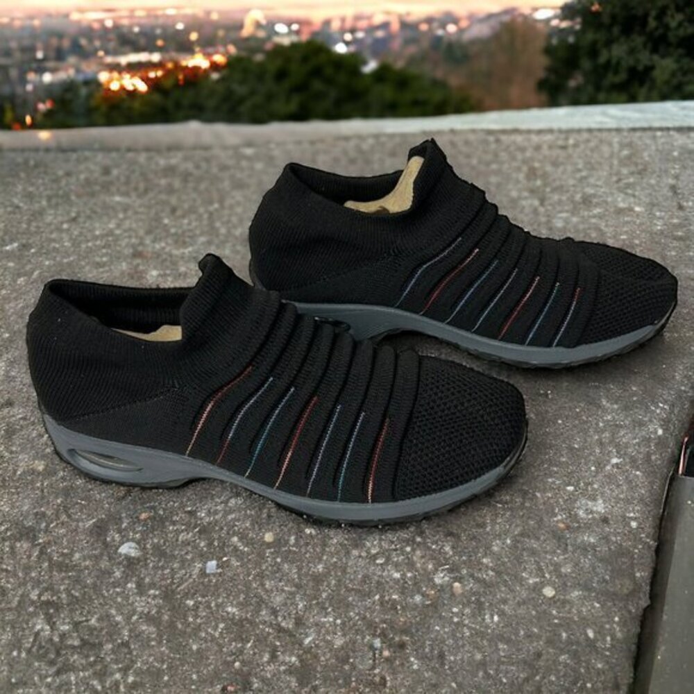 NWOT Black Pull On Athletic Shoe Fabric Sock, Mens Size 7.5, Women's Size 9.5